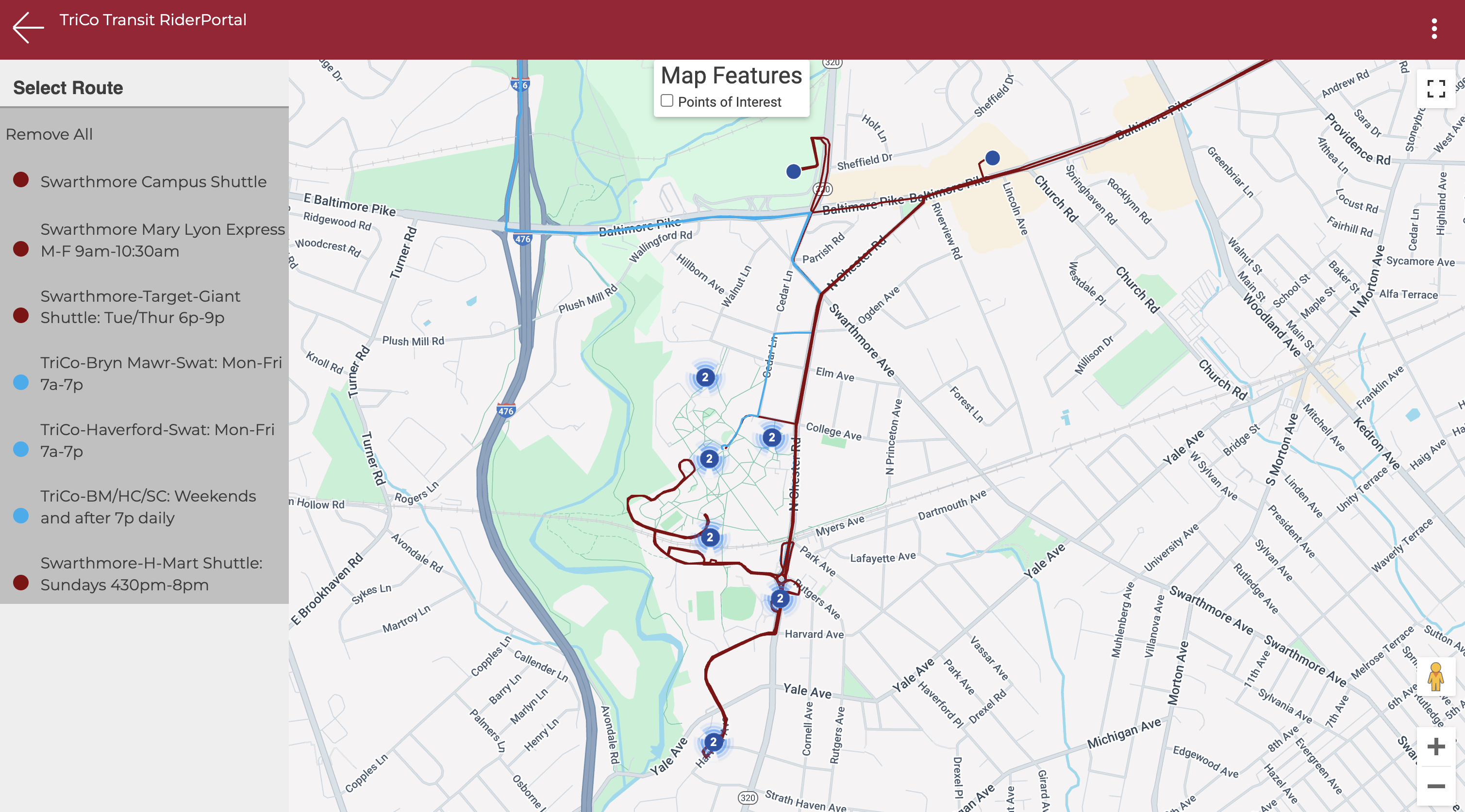 TriCo Transit Network Interactive Map Showing Shuttle Routes And Stops Trico transit network interactive map showing shuttle routes and stops